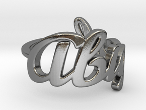 Abigail Name Ring in Polished Silver