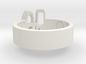 -49 Overcast Brand Ring Size 8 in White Natural Versatile Plastic