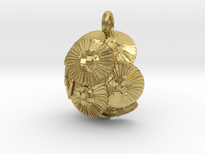 Coccolithus Pendant - Science Jewelry in Natural Brass