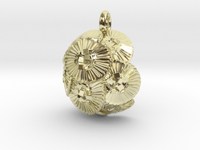 Coccolithus Pendant - Science Jewelry in 14K Yellow Gold