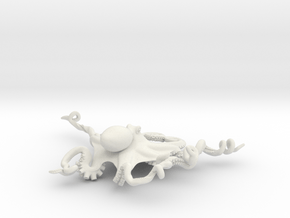 Octopus Pendant in White Natural Versatile Plastic