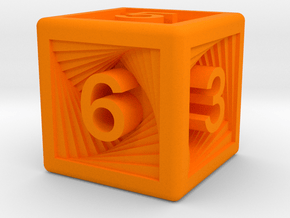 Recursion D6 in Orange Smooth Versatile Plastic: Small