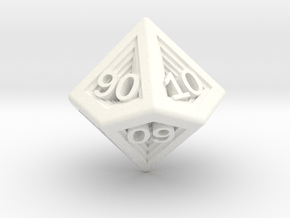 Recursion D10 (tens) in White Smooth Versatile Plastic: Small