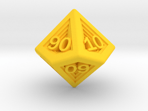 Recursion D10 (tens) in Yellow Smooth Versatile Plastic: Small