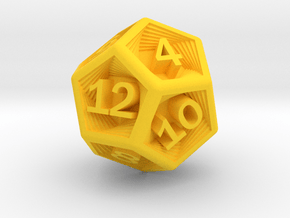 Recursion D12 in Yellow Smooth Versatile Plastic: Small