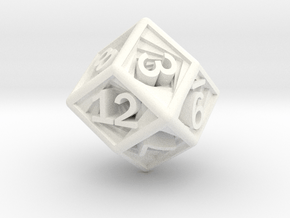 Recursion D12 (rhombic) in White Smooth Versatile Plastic: Small