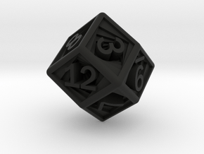 Recursion D12 (rhombic) in Black Smooth Versatile Plastic: Small