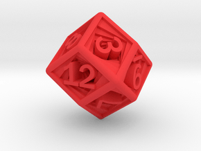 Recursion D12 (rhombic) in Red Smooth Versatile Plastic: Small