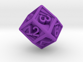 Recursion D12 (rhombic) in Purple Smooth Versatile Plastic: Small