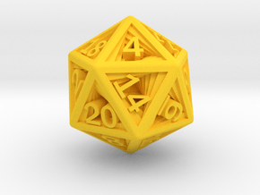 Recursion D20 in Yellow Smooth Versatile Plastic: Small