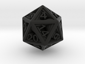 Recursion D20 in Black Smooth PA12: Small