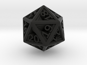 Recursion D20 (spindown) in Black Smooth PA12: Small