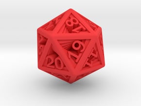Recursion D20 (spindown) in Red Smooth Versatile Plastic: Small