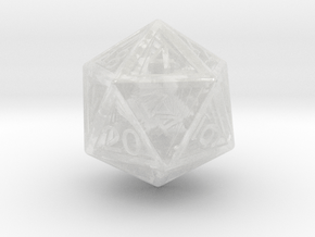 Recursion D20 in Clear Ultra Fine Detail Plastic: Small
