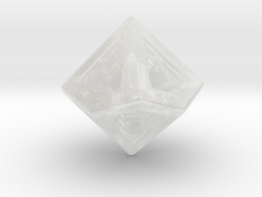 Recursion D10 (ones, alternate) in Clear Ultra Fine Detail Plastic: Small