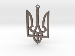 Ukraine Medallion in Polished Bronzed-Silver Steel
