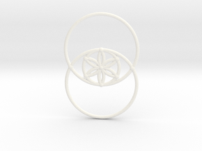 Vesica Piscis - Flower of life in White Processed Versatile Plastic
