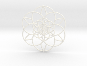 Fractal Flower of life  in White Processed Versatile Plastic