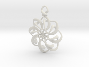 Twisted earring... or pendant in White Natural Versatile Plastic