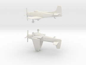 1/350 Scale AD-4W Skyraider in White Natural Versatile Plastic