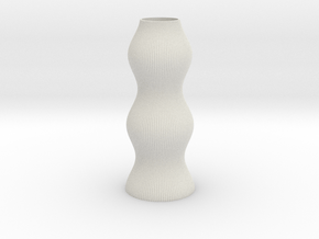 Ridges Vase 01 in White Natural Versatile Plastic
