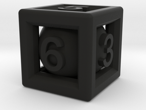 Ball In Cage D6 in Black Smooth Versatile Plastic: Small