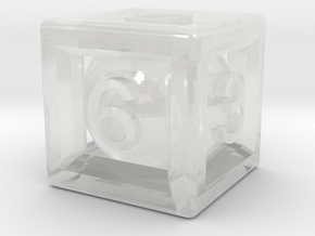 Ball In Cage D6 in Clear Ultra Fine Detail Plastic: Small