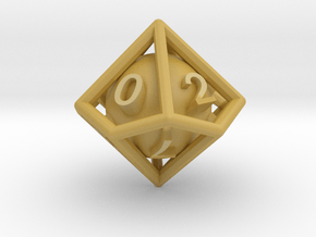 Ball In Cage D10 (ones) in Tan Fine Detail Plastic: Small