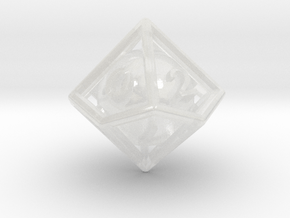 Ball In Cage D10 (ones) in Clear Ultra Fine Detail Plastic: Small