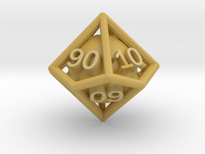 Ball In Cage D10 (tens) in Tan Fine Detail Plastic: Small