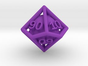Ball In Cage D10 (tens) in Purple Smooth Versatile Plastic: Small