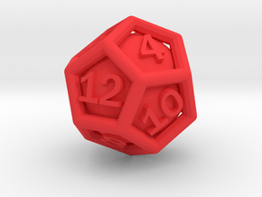 Ball In Cage D12 in Red Smooth Versatile Plastic: Small