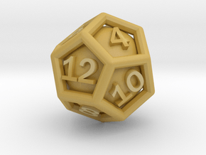 Ball In Cage D12 in Tan Fine Detail Plastic: Small