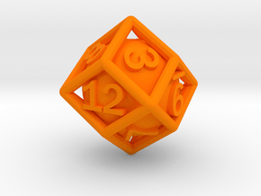 Ball In Cage D12 (rhombic) in Orange Smooth Versatile Plastic: Small