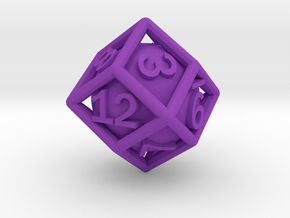 Ball In Cage D12 (rhombic) in Purple Smooth Versatile Plastic: Small