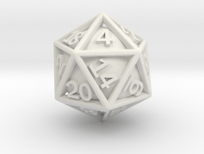 Ball In Cage D20 in White Natural Versatile Plastic: Small