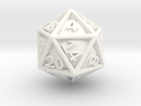Ball In Cage D20 in White Smooth Versatile Plastic: Small