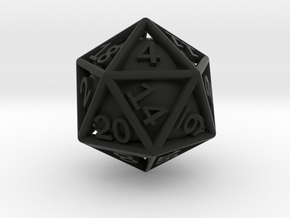Ball In Cage D20 in Black Smooth Versatile Plastic: Small
