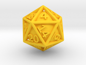 Ball In Cage D20 in Yellow Smooth Versatile Plastic: Small