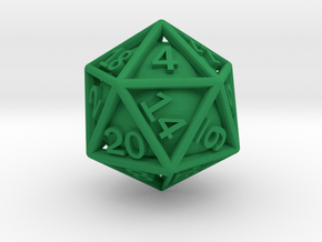 Ball In Cage D20 in Green Smooth Versatile Plastic: Small