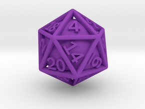 Ball In Cage D20 in Purple Smooth Versatile Plastic: Small