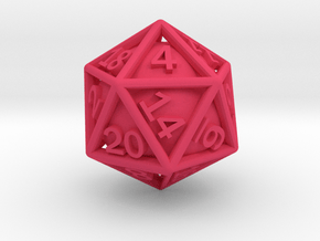 Ball In Cage D20 in Pink Smooth Versatile Plastic: Small