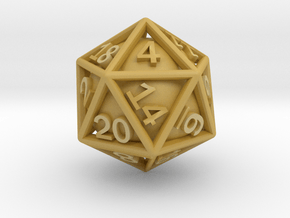 Ball In Cage D20 in Tan Fine Detail Plastic: Small