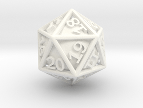 Ball In Cage D20 (spindown) in White Smooth Versatile Plastic: Small