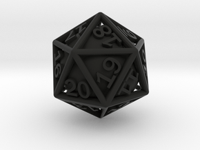 Ball In Cage D20 (spindown) in Black Smooth Versatile Plastic: Small