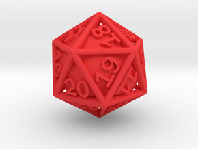 Ball In Cage D20 (spindown) in Red Smooth Versatile Plastic: Small