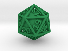 Ball In Cage D20 (spindown) in Green Smooth Versatile Plastic: Small