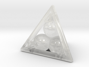 Ball In Cage D4 in Clear Ultra Fine Detail Plastic: Small