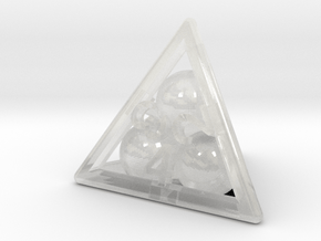 Ball In Cage D4 (bottom edge) in Clear Ultra Fine Detail Plastic: Small