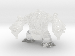 Doom3 Mancubus firing miniature model scifi games in Clear Ultra Fine Detail Plastic